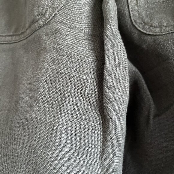 Wrap London 100% Linen Tapered Trousers Olive Green Utility Style Size 8 - Picture 8 of 10